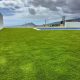 Césped artificial en zona de piscina - trabajos Ecotec